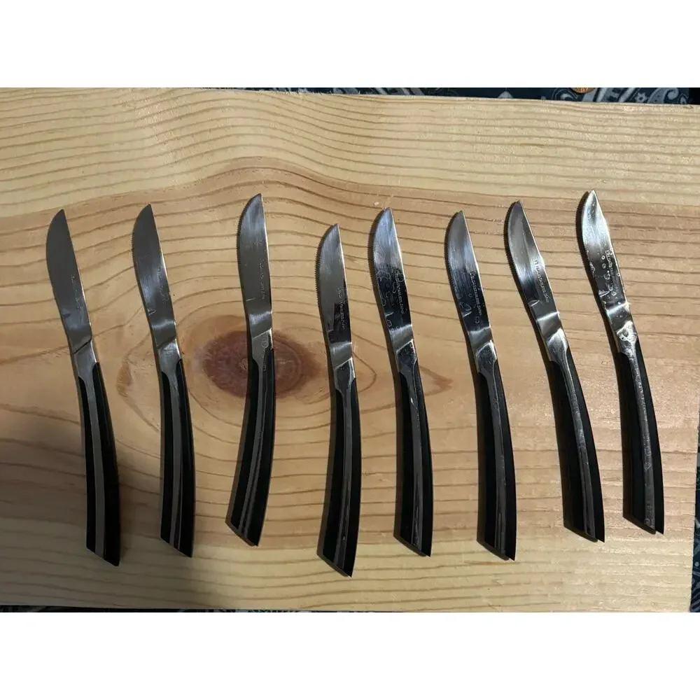 Black Handle Steak Knife Set - 6 Pair